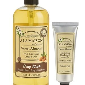 A La Maison Sweet Almond Hand & Body Lotion + Body Wash bundle: